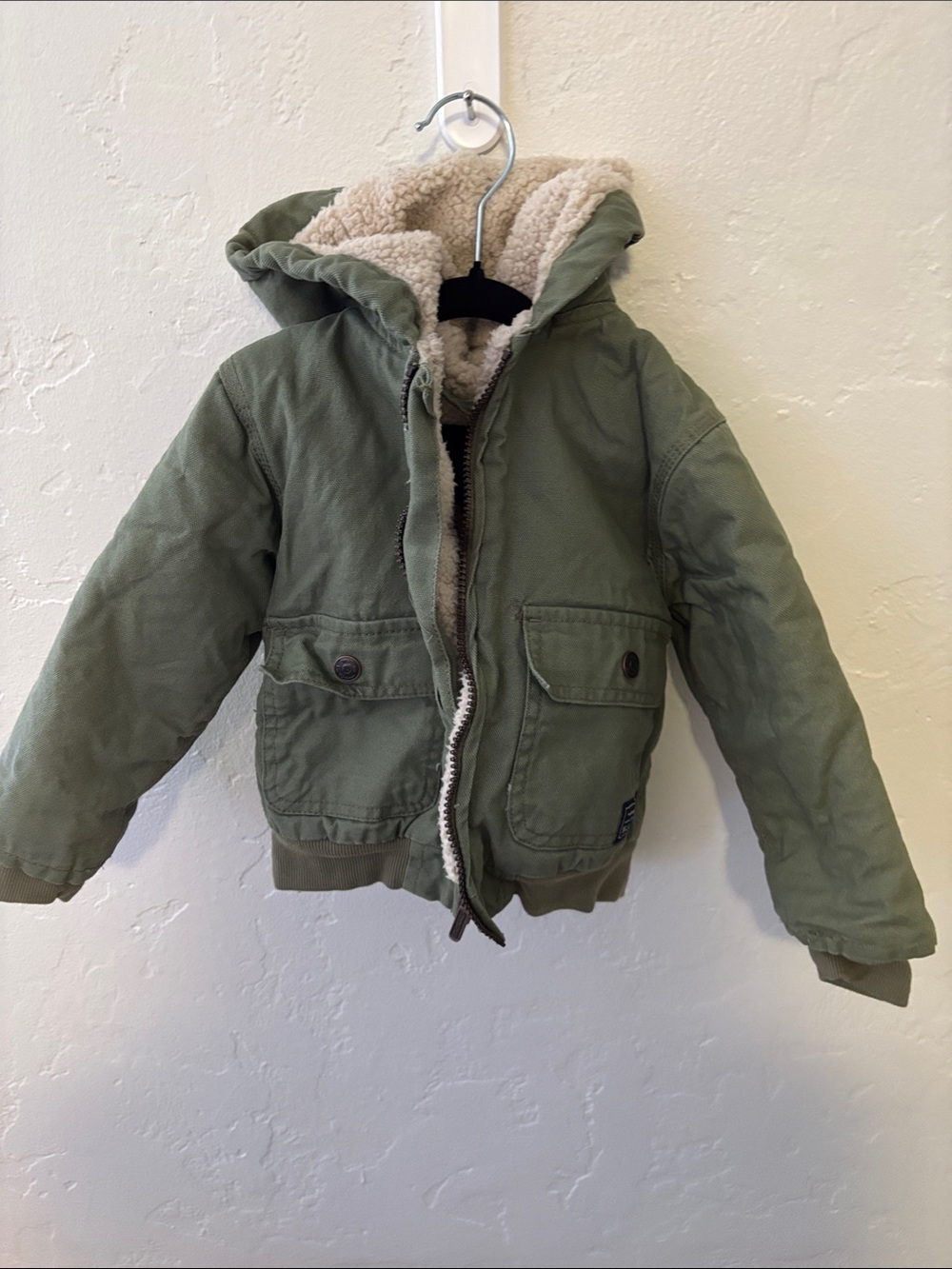 Ben Sherman Olive Green Sherpa-Lined Hooded Jacket
